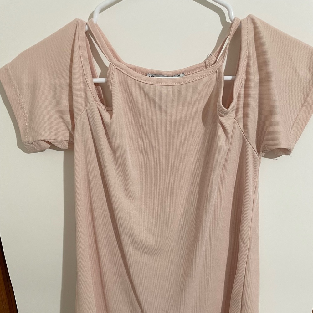 Light pink cold shoulder top